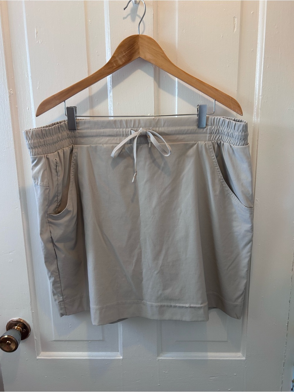 Pacific Trail Beige Drawstring Waist Casual Skort